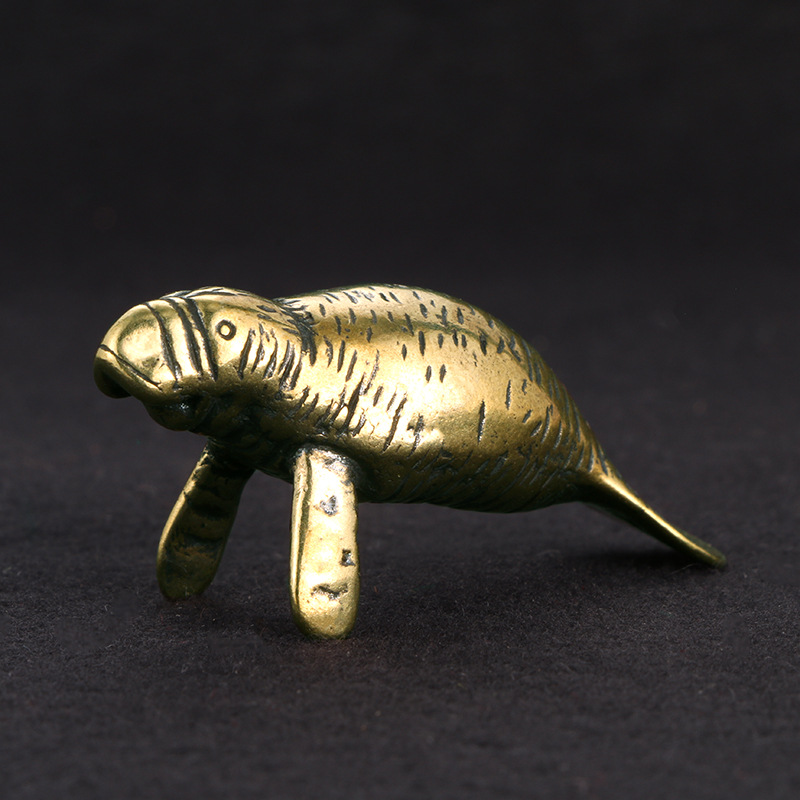 Office Furniture Loft - Brass Florida Manatee Decorative Figurines Vintage