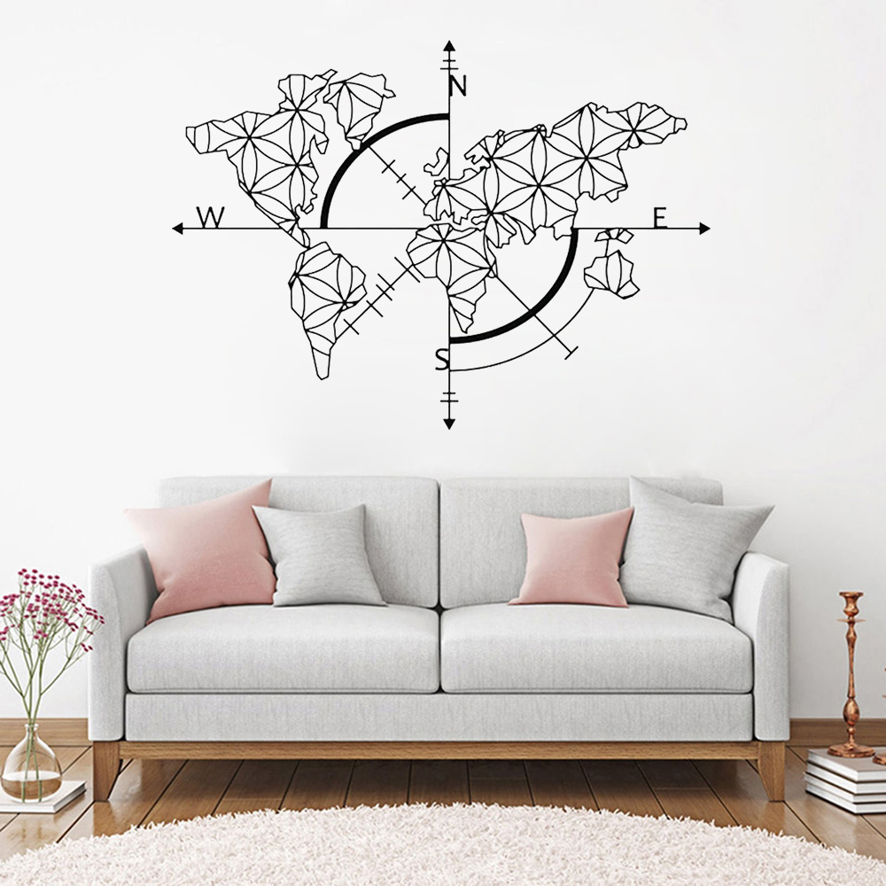 Office Furniture Removal - World Map Art Wall Decal World