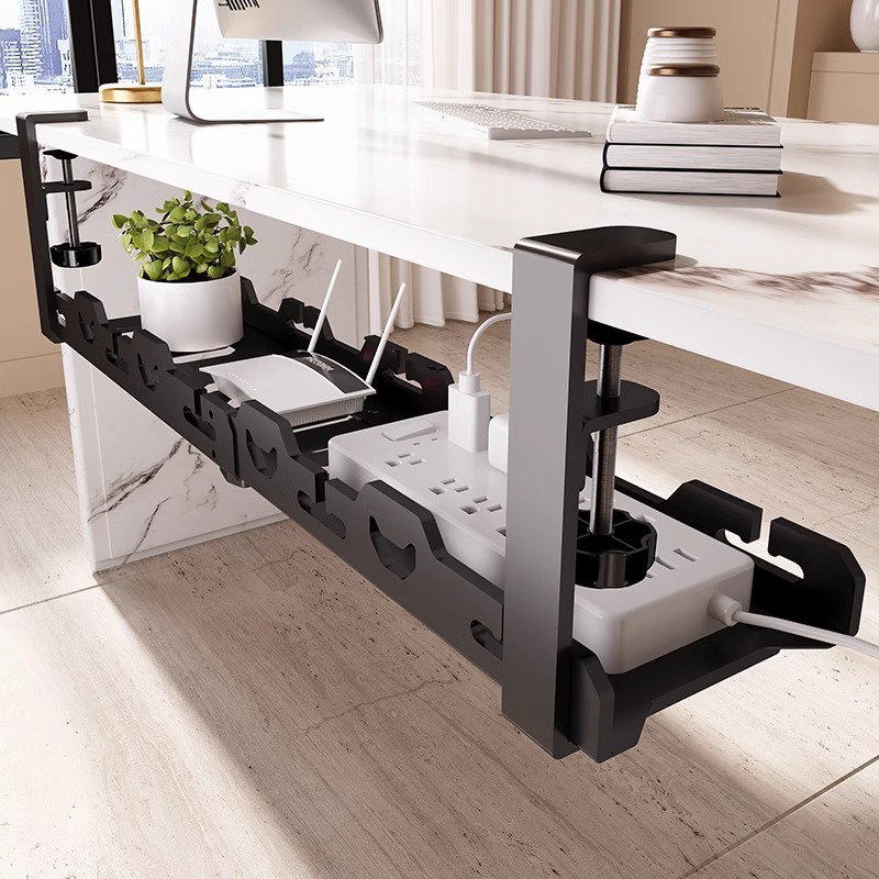 Cable Tray Under Desk - Telescopic Under Table Storage Rack Metal