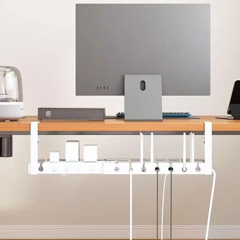 Cable Tray Under Desk - Under Table Storage Rack No Punching