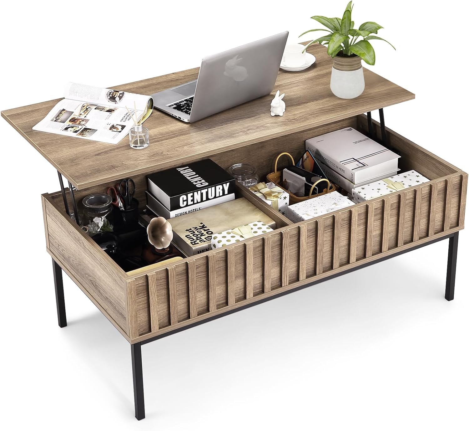 Office Furniture Removal - Wood Lift Top Coffee Table With