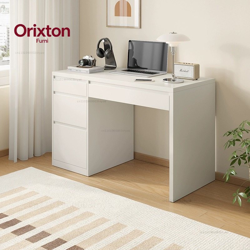 Office Furniture Services - White Standing Office Desk Wooden Modern