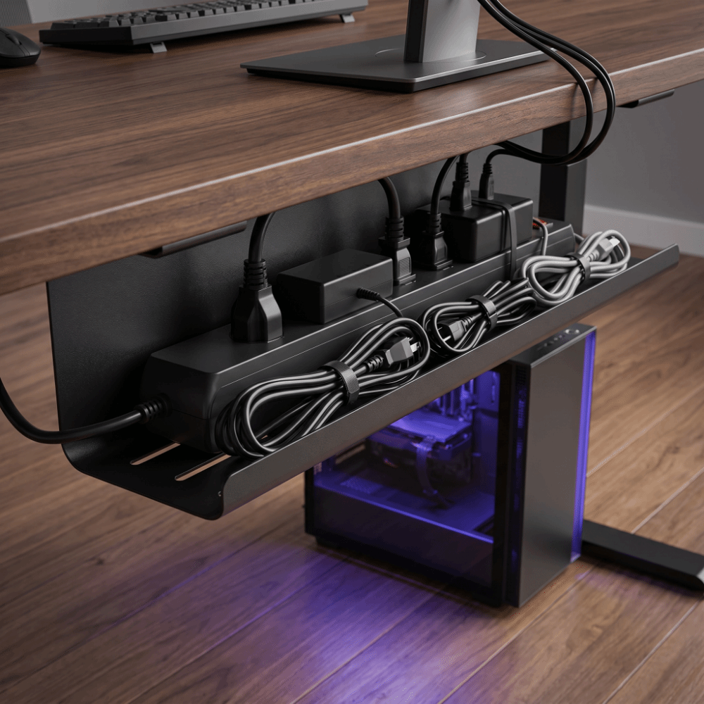 Cable Tray Under Desk - PVC Under Desk Cable Management Tray