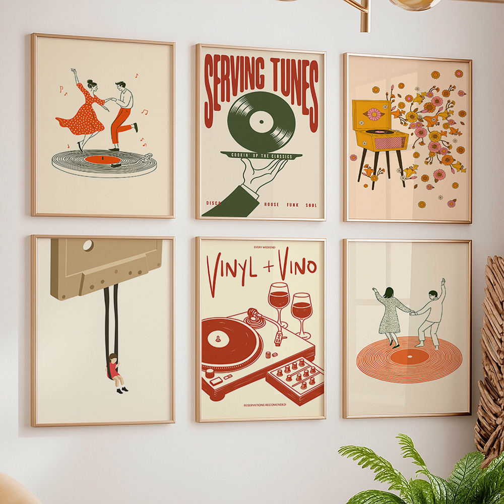 1pc Vintage Music Canvas Poste - Office Furniture Loft review and price